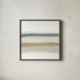 Gray and Sand II by Chris Paschke. Shown in a sleek black glass frame for a contemporary gallery look. Available as an archival giclee rolled canvas, fine art paper, or poster print. SKU 75444a.
