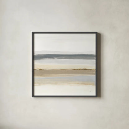 Gray and Sand II by Chris Paschke. Shown in a sleek black glass frame for a contemporary gallery look. Available as an archival giclee rolled canvas, fine art paper, or poster print. SKU 75444a.