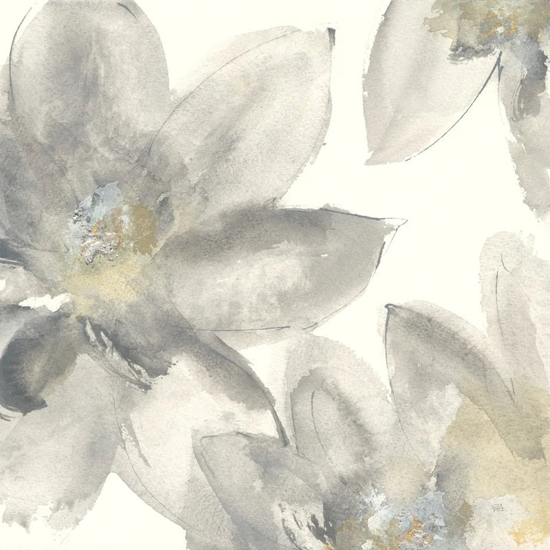 Gray and Silver Flowers I by Chris Paschke. SKU 33986a. Archival Giclee Fine art print for wall decor.