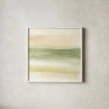 Green Water I by Chris Paschke. Shown in a crisp white glass frame for a clean and minimalist style. Available as an archival giclee rolled canvas, fine art paper, or poster print. SKU 67662a.