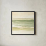 Green Water II by Chris Paschke. Shown in a sleek black glass frame for a contemporary gallery look. Available as an archival giclee rolled canvas, fine art paper, or poster print. SKU 67663a.