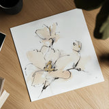 Greige Magnolias IV by Chris Paschke. Shown as a detailed flat fine art print, highlighting archival giclee quality. Available as an archival giclee rolled canvas, fine art paper, or poster print. SKU 88347a.
