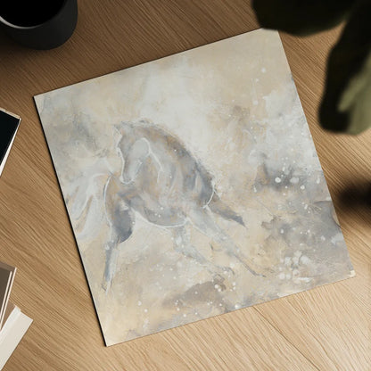 Grey Horse I by Chris Paschke. Shown as a detailed flat fine art print, highlighting archival giclee quality. Available as an archival giclee rolled canvas, fine art paper, or poster print. SKU 37177a.