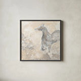 Grey Horse II by Chris Paschke. Shown in a sleek black glass frame for a contemporary gallery look. Available as an archival giclee rolled canvas, fine art paper, or poster print. SKU 37178a.