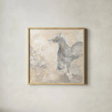 Grey Horse II by Chris Paschke. Shown in a natural wood glass frame for a timeless modern aesthetic. Available as an archival giclee rolled canvas, fine art paper, or poster print. SKU 37178a.