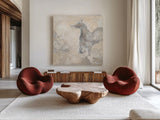 Grey Horse II by Chris Paschke. Shown as extra-large giant wall art in a modern living room. Available as an archival giclee rolled canvas, fine art paper, or poster print. SKU 37178a.