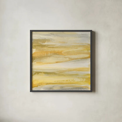 Grey and Gold by Chris Paschke. Shown in a sleek black glass frame for a contemporary gallery look. Available as an archival giclee rolled canvas, fine art paper, or poster print. SKU 19964a.