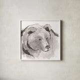 Grizzly I by Chris Paschke. Shown in a crisp white glass frame for a clean and minimalist style. Available as an archival giclee rolled canvas, fine art paper, or poster print. SKU 85512a.