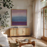 Grounded I by Chris Paschke. Shown in a natural wood frame in a cozy modern living room. Available as an archival giclee rolled canvas, fine art paper, or poster print. SKU 24078a.
