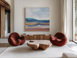 Grounded Rust I by Chris Paschke. Shown as extra-large giant wall art in a modern living room. Available as an archival giclee rolled canvas, fine art paper, or poster print. SKU 91462a.