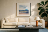 Grounded Rust II by Chris Paschke. Displayed in a glass frame with matte in a clean modern living room. Available as an archival giclee rolled canvas, fine art paper, or poster print. SKU 91463a.