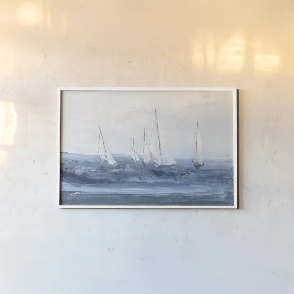 Group Sail I by Chris Paschke. shown as a paper print in a white frame. Available as a archival giclee rolled canvas, fine art paper, or poster print. SKU 73882i.