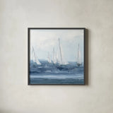 Group Sail I Crop by Chris Paschke. Shown in a sleek black glass frame for a contemporary gallery look. Available as an archival giclee rolled canvas, fine art paper, or poster print. SKU 73882a.