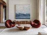 Group Sail I Crop by Chris Paschke. Shown as extra-large giant wall art in a modern living room. Available as an archival giclee rolled canvas, fine art paper, or poster print. SKU 73882a.