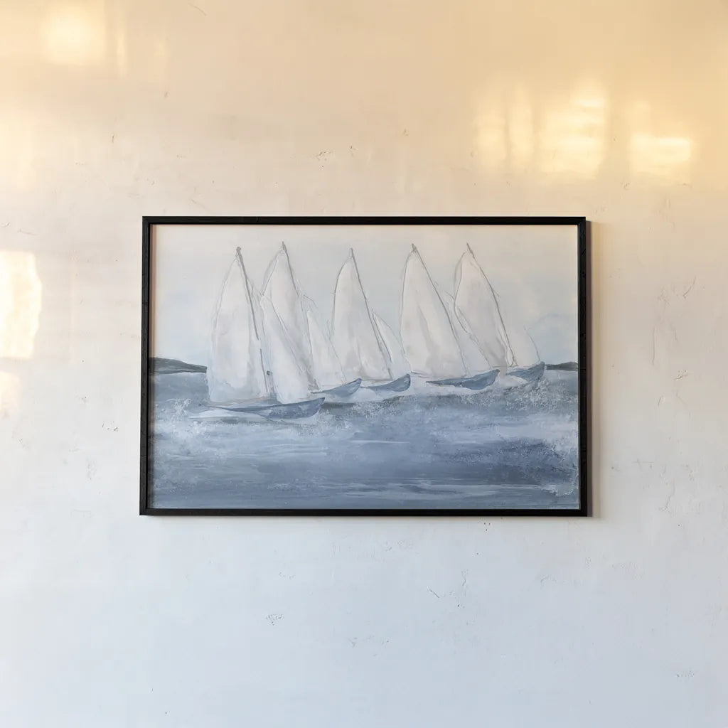 Group Sail II by Chris Paschke. shown as a paper print in a black flame. Available as a archival giclee rolled canvas, fine art paper, or poster print. SKU 73883i.