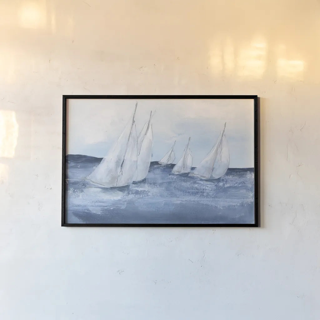 Group Sail III by Chris Paschke. shown as a paper print in a black flame. Available as a archival giclee rolled canvas, fine art paper, or poster print. SKU 73884i.