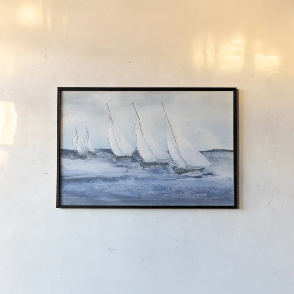 Group Sail IV by Chris Paschke. shown as a paper print in a black flame. Available as a archival giclee rolled canvas, fine art paper, or poster print. SKU 73885i.