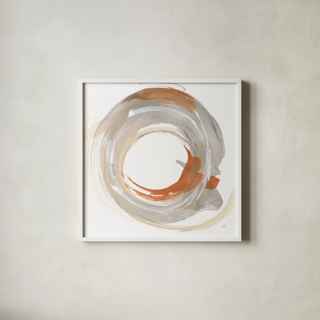 Hake Neutral I by Chris Paschke. Shown in a crisp white glass frame for a clean and minimalist style. Available as an archival giclee rolled canvas, fine art paper, or poster print. SKU 70661a.