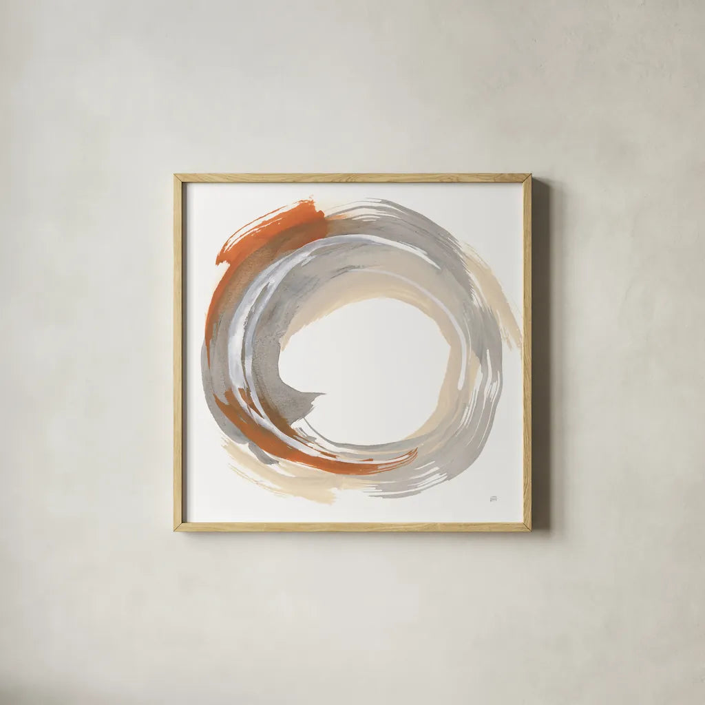 Hake Neutral II by Chris Paschke. Shown in a natural wood glass frame for a timeless modern aesthetic. Available as an archival giclee rolled canvas, fine art paper, or poster print. SKU 70662a.