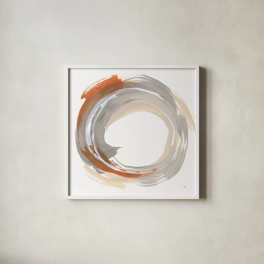 Hake Neutral II by Chris Paschke. Shown in a crisp white glass frame for a clean and minimalist style. Available as an archival giclee rolled canvas, fine art paper, or poster print. SKU 70662a.