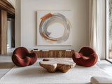 Hake Neutral II by Chris Paschke. Shown as extra-large giant wall art in a modern living room. Available as an archival giclee rolled canvas, fine art paper, or poster print. SKU 70662a.