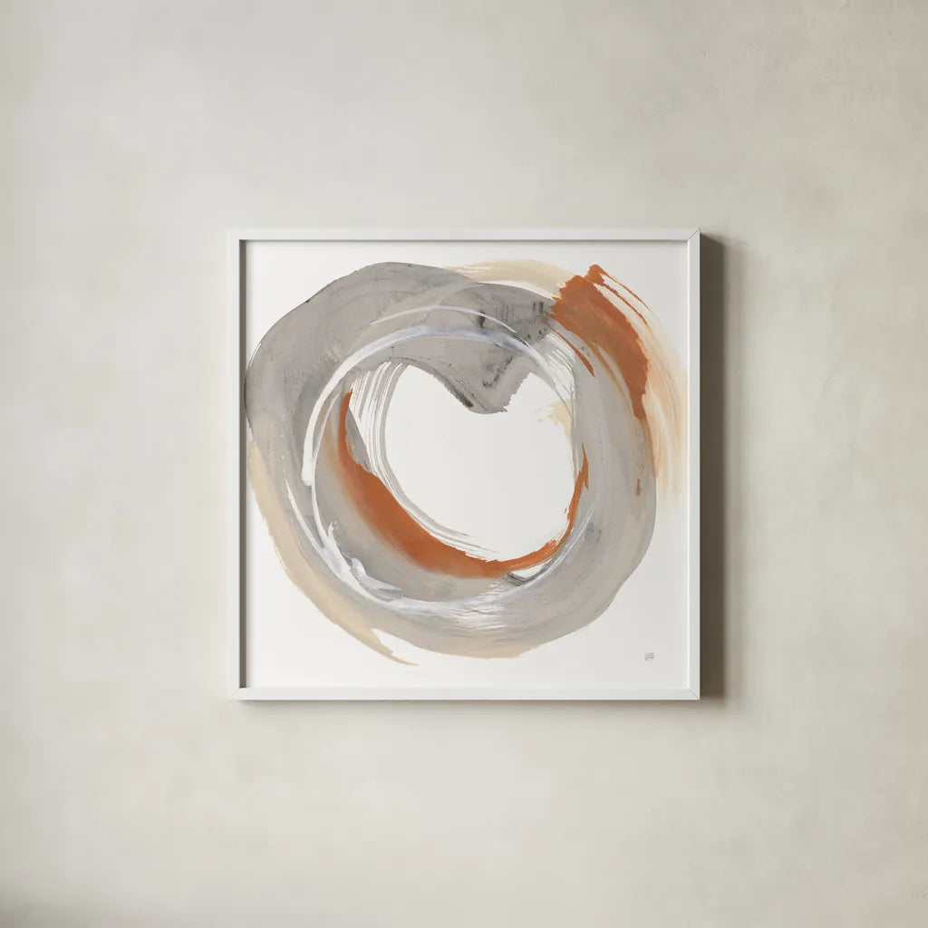 Hake Neutral III by Chris Paschke. Shown in a crisp white glass frame for a clean and minimalist style. Available as an archival giclee rolled canvas, fine art paper, or poster print. SKU 70663a.