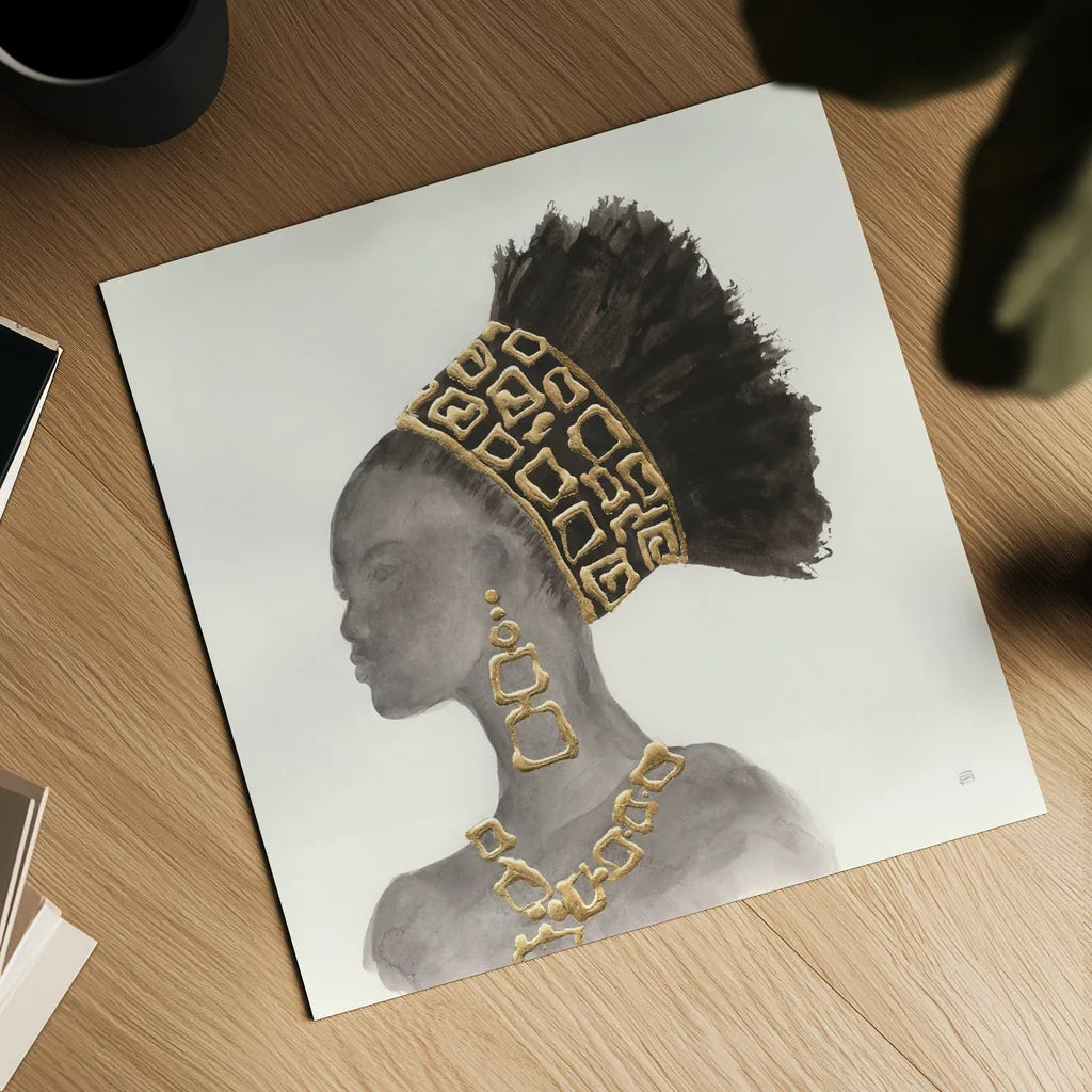 Headdress Beauty II by Chris Paschke. Shown as a detailed flat fine art print, highlighting archival giclee quality. Available as an archival giclee rolled canvas, fine art paper, or poster print. SKU 48017a.