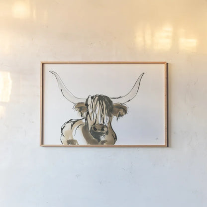 Highlander II by Chris Paschke. shown as a paper print in a natural frame. Available as a archival giclee rolled canvas, fine art paper, or poster print. SKU 53319i.