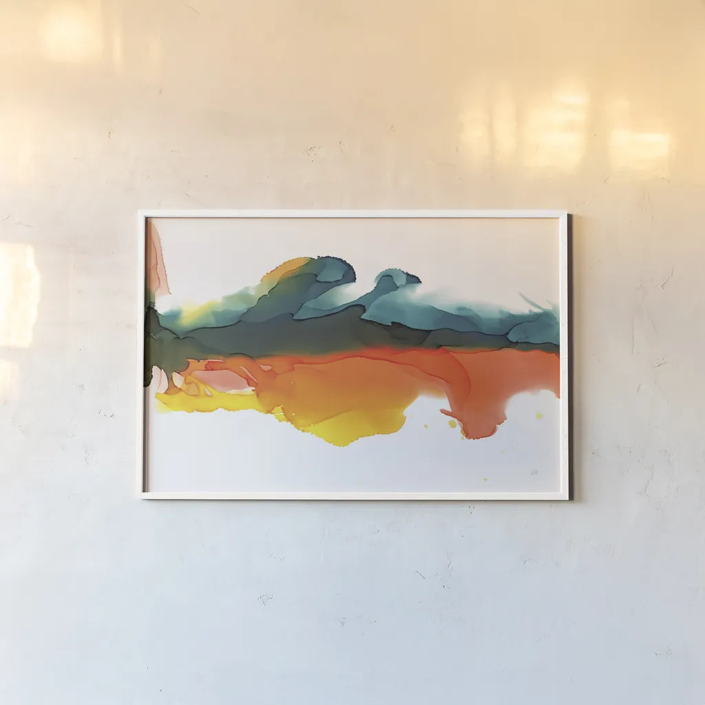 Hills by Chris Paschke. shown as a paper print in a white frame. Available as a archival giclee rolled canvas, fine art paper, or poster print. SKU 65426i.