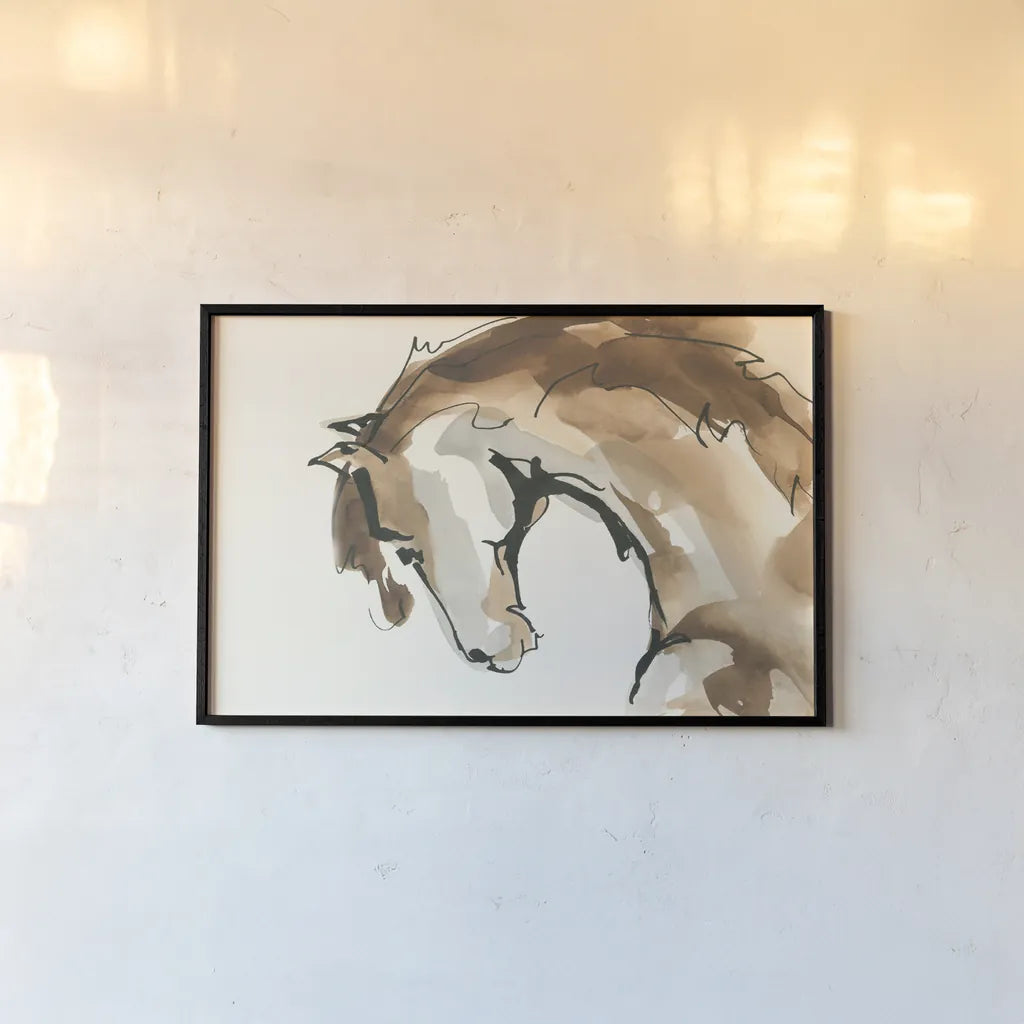 Horse Head II by Chris Paschke. shown as a paper print in a black flame. Available as a archival giclee rolled canvas, fine art paper, or poster print. SKU 49930i.