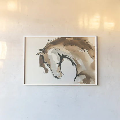 Horse Head II by Chris Paschke. shown as a paper print in a white frame. Available as a archival giclee rolled canvas, fine art paper, or poster print. SKU 49930i.