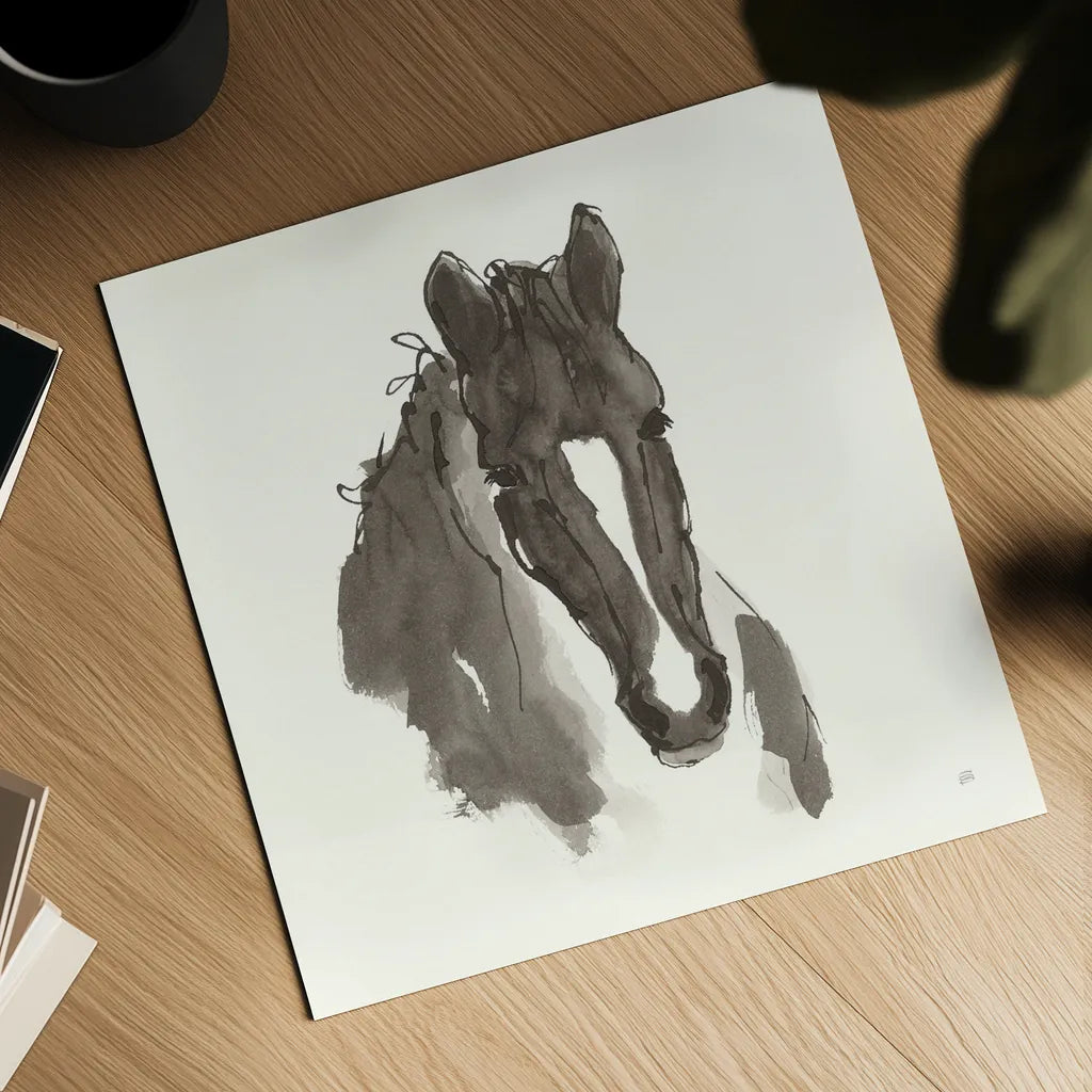 Horse Portrait III by Chris Paschke. Shown as a detailed flat fine art print, highlighting archival giclee quality. Available as an archival giclee rolled canvas, fine art paper, or poster print. SKU 62500a.