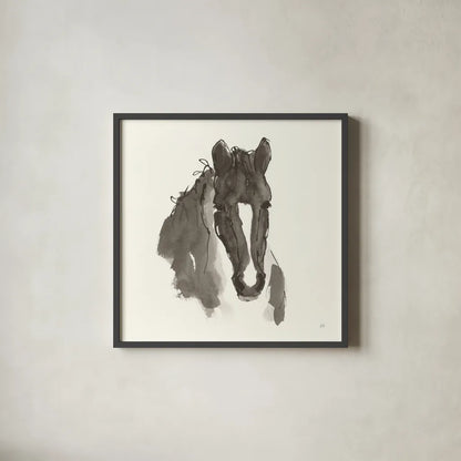 Horse Portrait III by Chris Paschke. Shown in a sleek black glass frame for a contemporary gallery look. Available as an archival giclee rolled canvas, fine art paper, or poster print. SKU 62500a.
