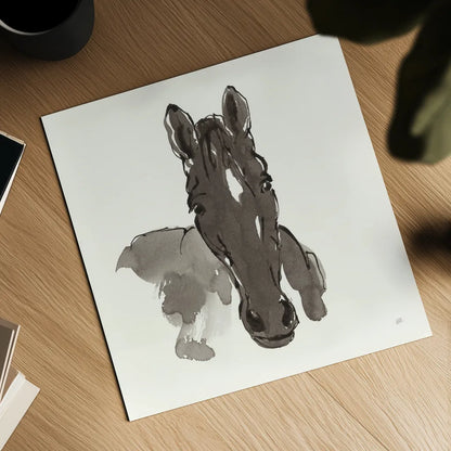 Horse Portrait IV by Chris Paschke. Shown as a detailed flat fine art print, highlighting archival giclee quality. Available as an archival giclee rolled canvas, fine art paper, or poster print. SKU 62501a.