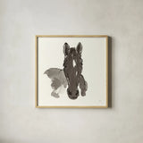 Horse Portrait IV by Chris Paschke. Shown in a natural wood glass frame for a timeless modern aesthetic. Available as an archival giclee rolled canvas, fine art paper, or poster print. SKU 62501a.