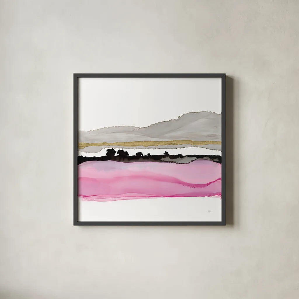 Iced Sherbetscape I by Chris Paschke. Shown in a sleek black glass frame for a contemporary gallery look. Available as an archival giclee rolled canvas, fine art paper, or poster print. SKU 81894a.
