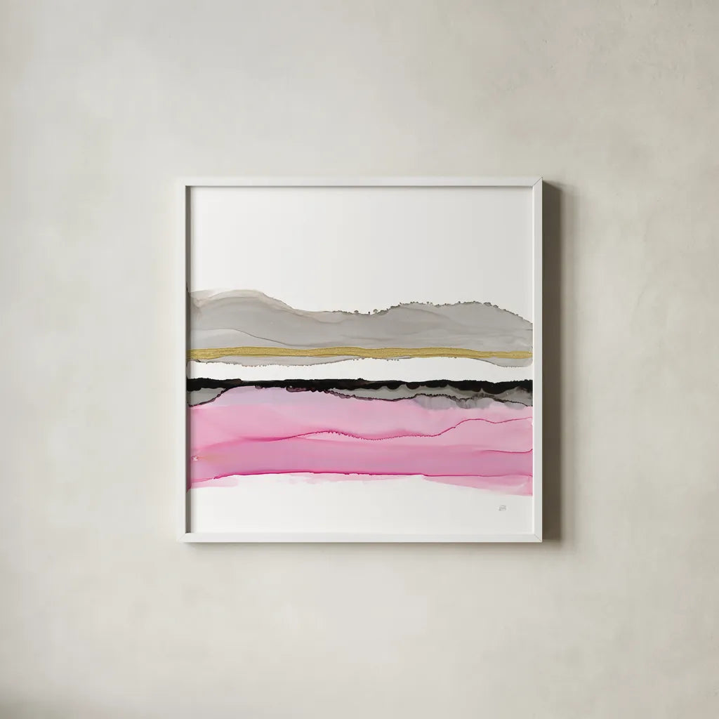 Iced Sherbetscape II by Chris Paschke. Shown in a crisp white glass frame for a clean and minimalist style. Available as an archival giclee rolled canvas, fine art paper, or poster print. SKU 81895a.