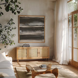 Impact III by Chris Paschke. Shown in a natural wood frame in a cozy modern living room. Available as an archival giclee rolled canvas, fine art paper, or poster print. SKU 86247a.
