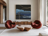 Improv III by Chris Paschke. Shown as extra-large giant wall art in a modern living room. Available as an archival giclee rolled canvas, fine art paper, or poster print. SKU 86239a.
