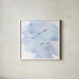In Flight I by Chris Paschke. Shown in a crisp white glass frame for a clean and minimalist style. Available as an archival giclee rolled canvas, fine art paper, or poster print. SKU 95446a.