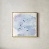 In Flight II by Chris Paschke. Shown in a natural wood glass frame for a timeless modern aesthetic. Available as an archival giclee rolled canvas, fine art paper, or poster print. SKU 95447a.