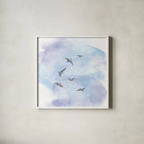 In Flight II by Chris Paschke. Shown in a crisp white glass frame for a clean and minimalist style. Available as an archival giclee rolled canvas, fine art paper, or poster print. SKU 95447a.