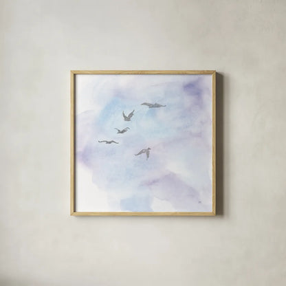 In Flight IV by Chris Paschke. Shown in a natural wood glass frame for a timeless modern aesthetic. Available as an archival giclee rolled canvas, fine art paper, or poster print. SKU 95449a.