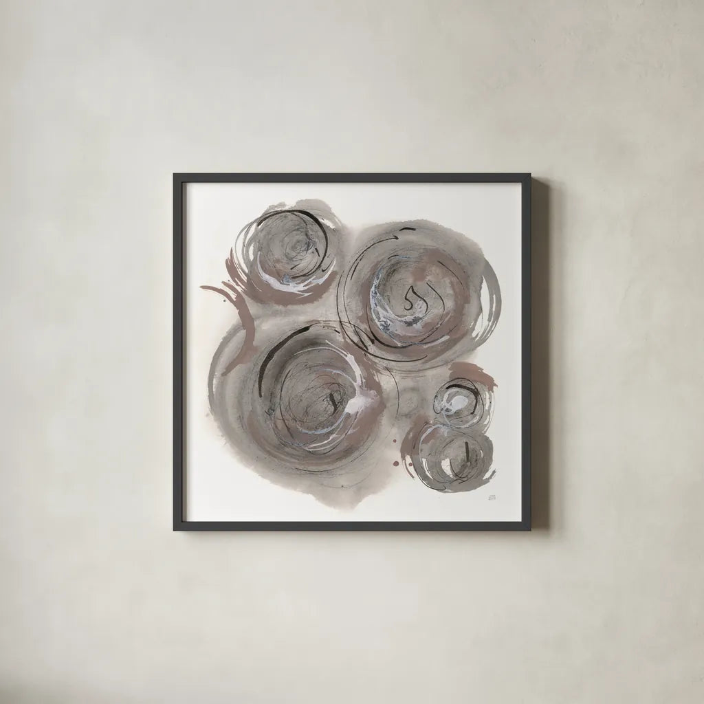 In the Circle I by Chris Paschke. Shown in a sleek black glass frame for a contemporary gallery look. Available as an archival giclee rolled canvas, fine art paper, or poster print. SKU 70669a.