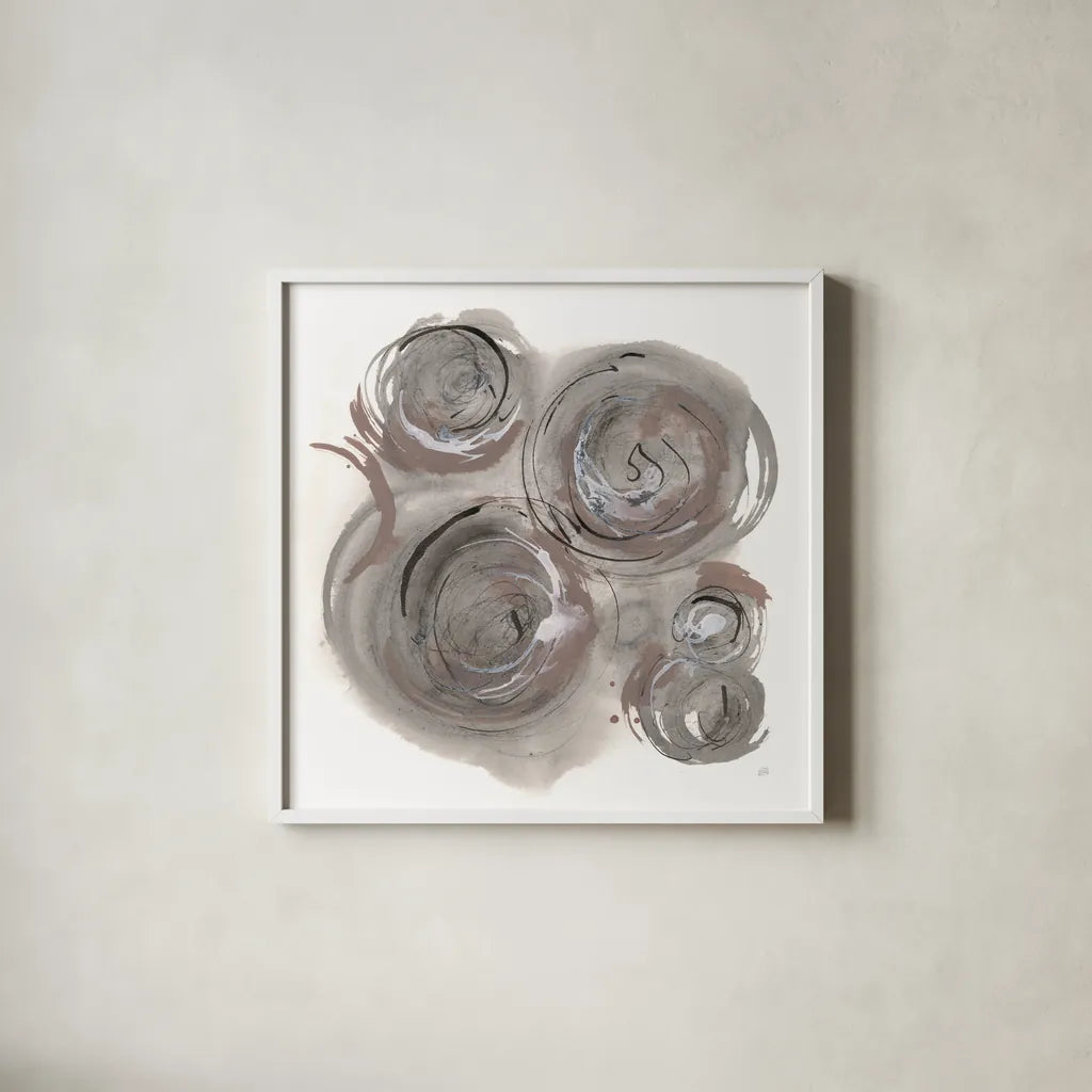 In the Circle I by Chris Paschke. Shown in a crisp white glass frame for a clean and minimalist style. Available as an archival giclee rolled canvas, fine art paper, or poster print. SKU 70669a.