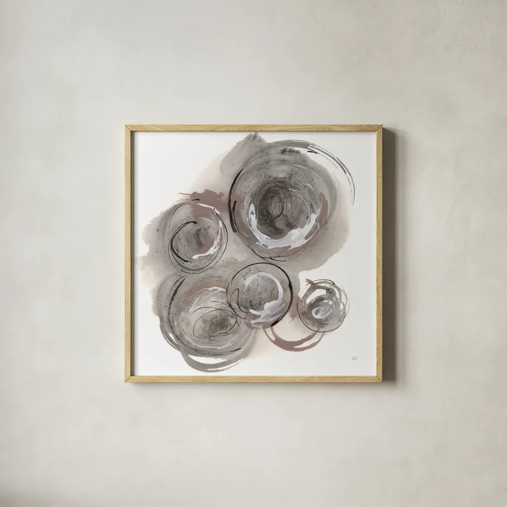 In the Circle II by Chris Paschke. Shown in a natural wood glass frame for a timeless modern aesthetic. Available as an archival giclee rolled canvas, fine art paper, or poster print. SKU 70670a.