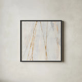 Incised Gold I by Chris Paschke. Shown in a sleek black glass frame for a contemporary gallery look. Available as an archival giclee rolled canvas, fine art paper, or poster print. SKU 87326a.