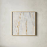 Incised Gold I by Chris Paschke. Shown in a natural wood glass frame for a timeless modern aesthetic. Available as an archival giclee rolled canvas, fine art paper, or poster print. SKU 87326a.