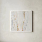 Incised Gold II by Chris Paschke. Shown in a crisp white glass frame for a clean and minimalist style. Available as an archival giclee rolled canvas, fine art paper, or poster print. SKU 87327a.
