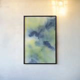 Indigo Flow I by Chris Paschke. shown as a paper print in a black flame. Available as a archival giclee rolled canvas, fine art paper, or poster print. SKU 49049h.